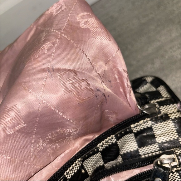 Betty Boop Black & White Checkered Vinyl Shoulder Bag W/ Adjustable Strap Y2K - Picture 10 of 14